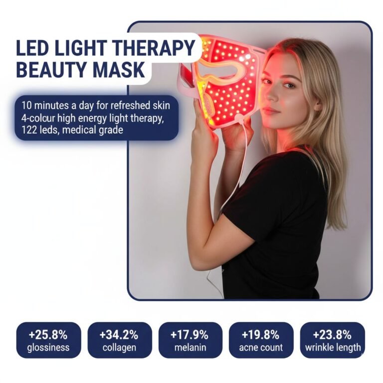 LED light therapy beauty mask. wear only 10 minutes a day for a refreshed skin.