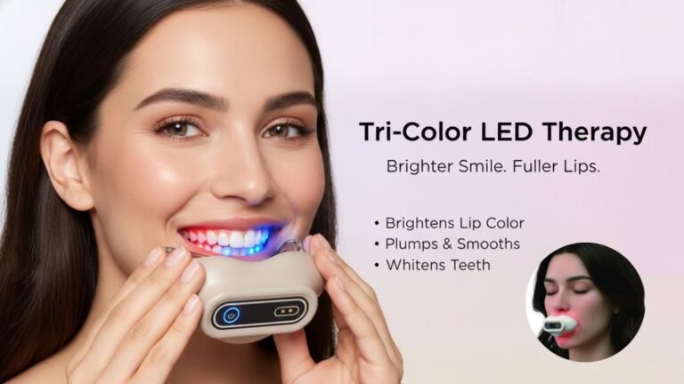 Tri-color LED therapy for brighter smile and fuller lips